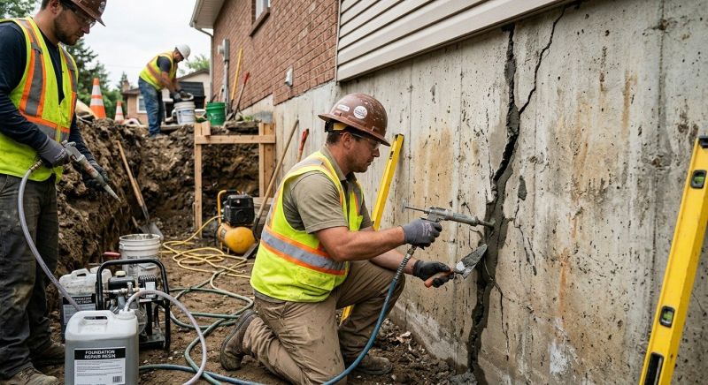 Cracked Foundation Repair in Mystic, CT