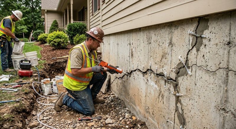 Cracked Foundation Repair in Wethersfield, CT