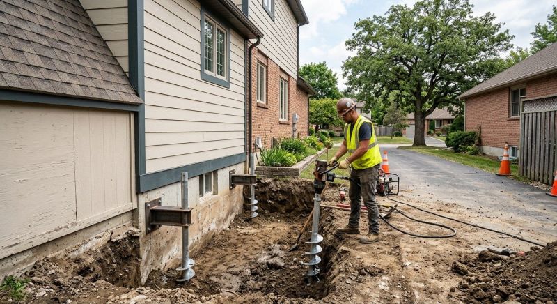 Helical Piers Installation in Colchester, CT