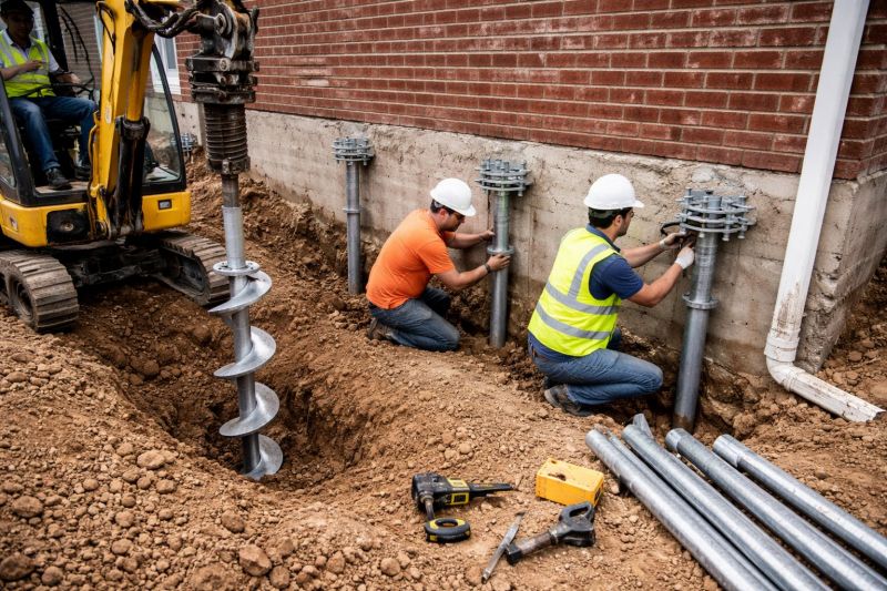 Helical Piers Installation in Colchester, CT