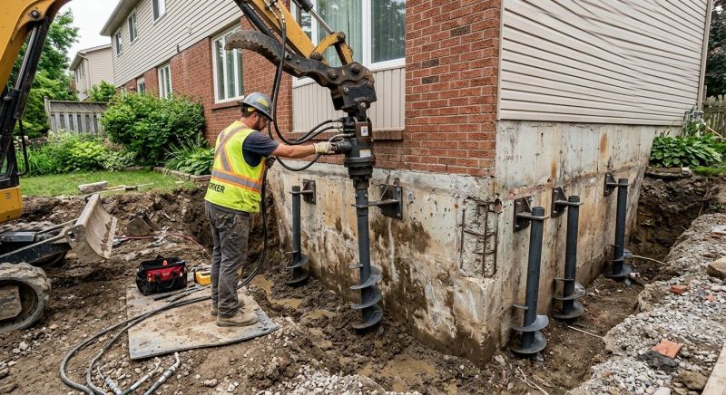 Helical Pile Installation in Colchester, CT