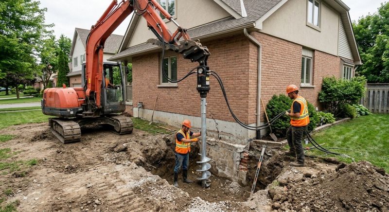 Helical Pile Installation in Colchester, CT