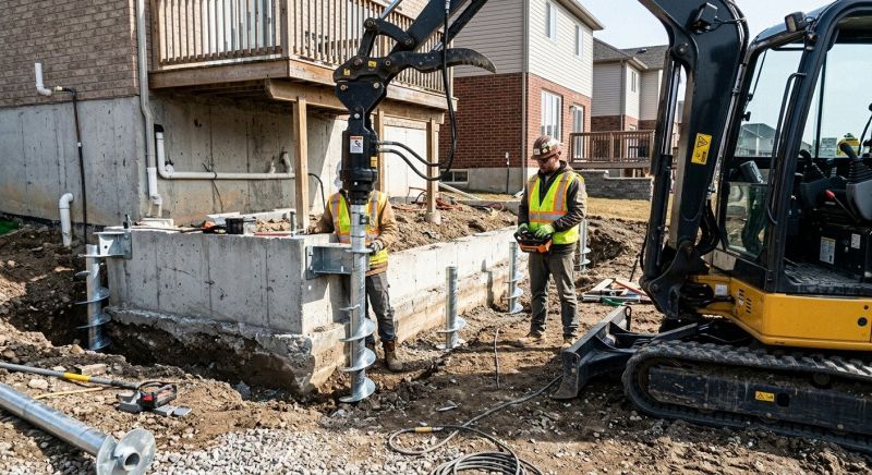 Helical Pile Installation in Colchester, CT