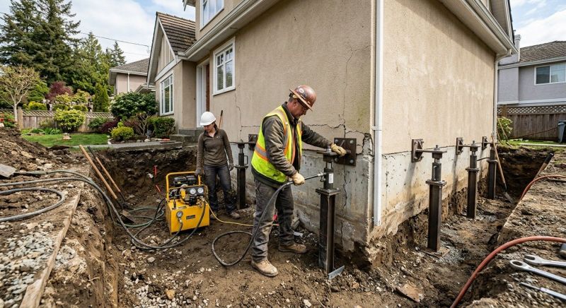 Sinking Foundation Repair in East Hartford, CT